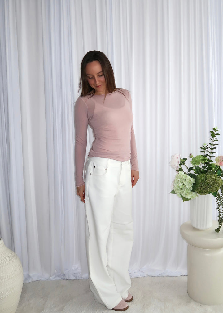 Luna Sheer Blouse - Gammel Rosa