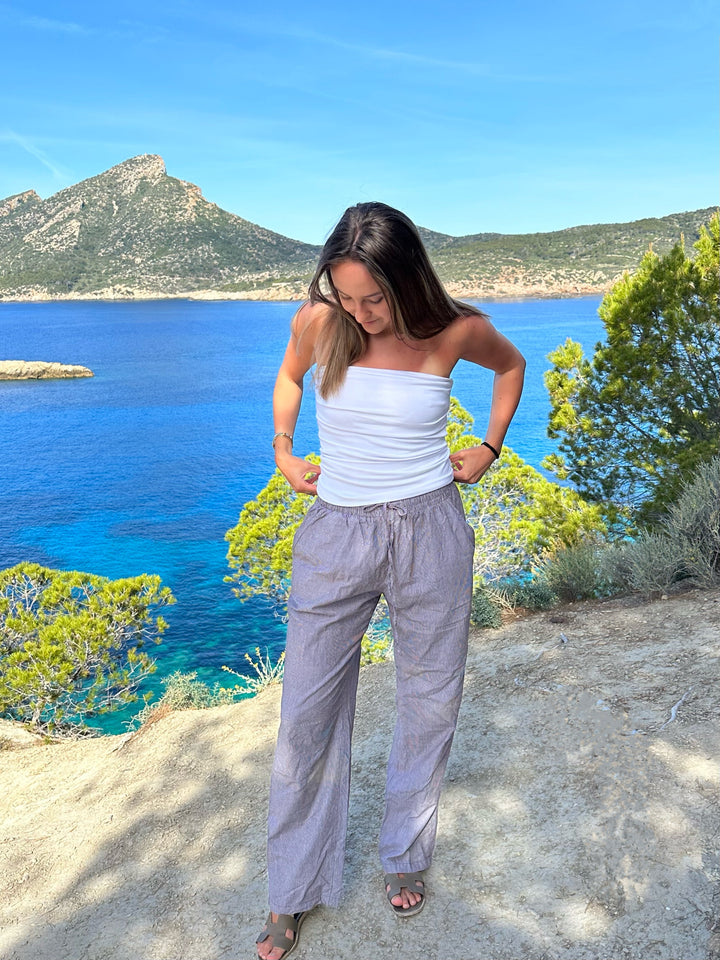 Stribet bukser Mocha