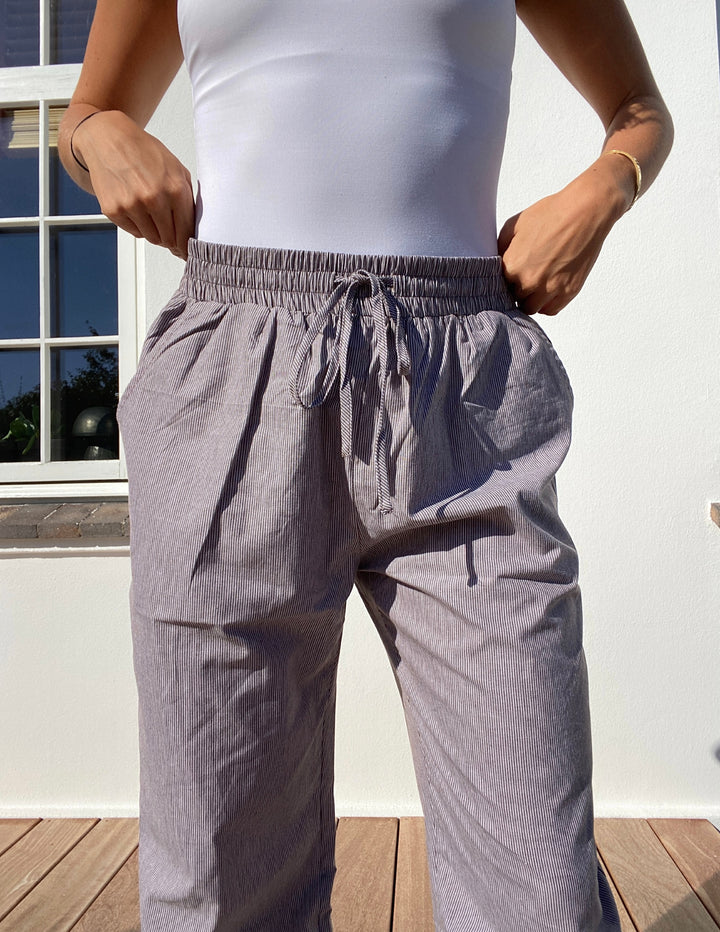 Stribet bukser Mocha