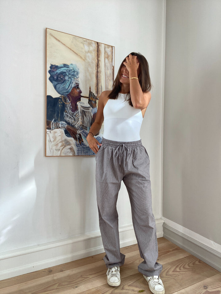 Stribet bukser Mocha