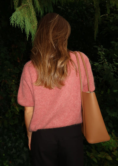 Short-sleeved cardigan - Old pink