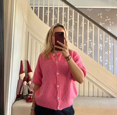 Short-sleeved cardigan - Old pink