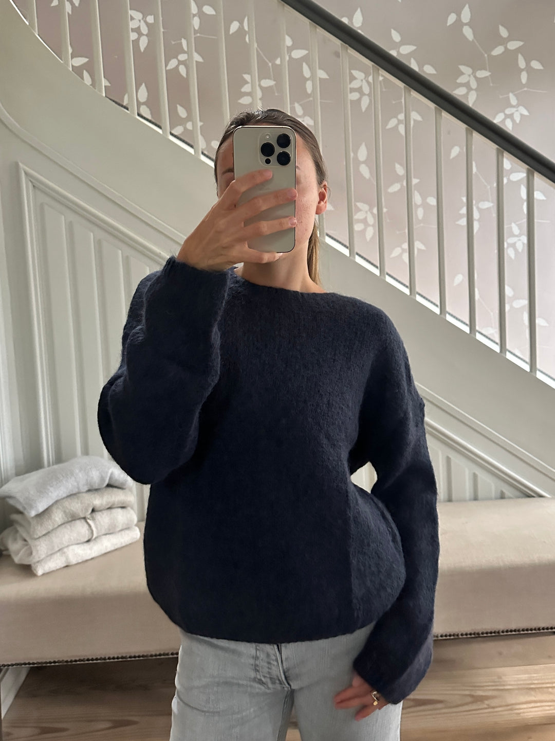 Alpaca strik - Navy