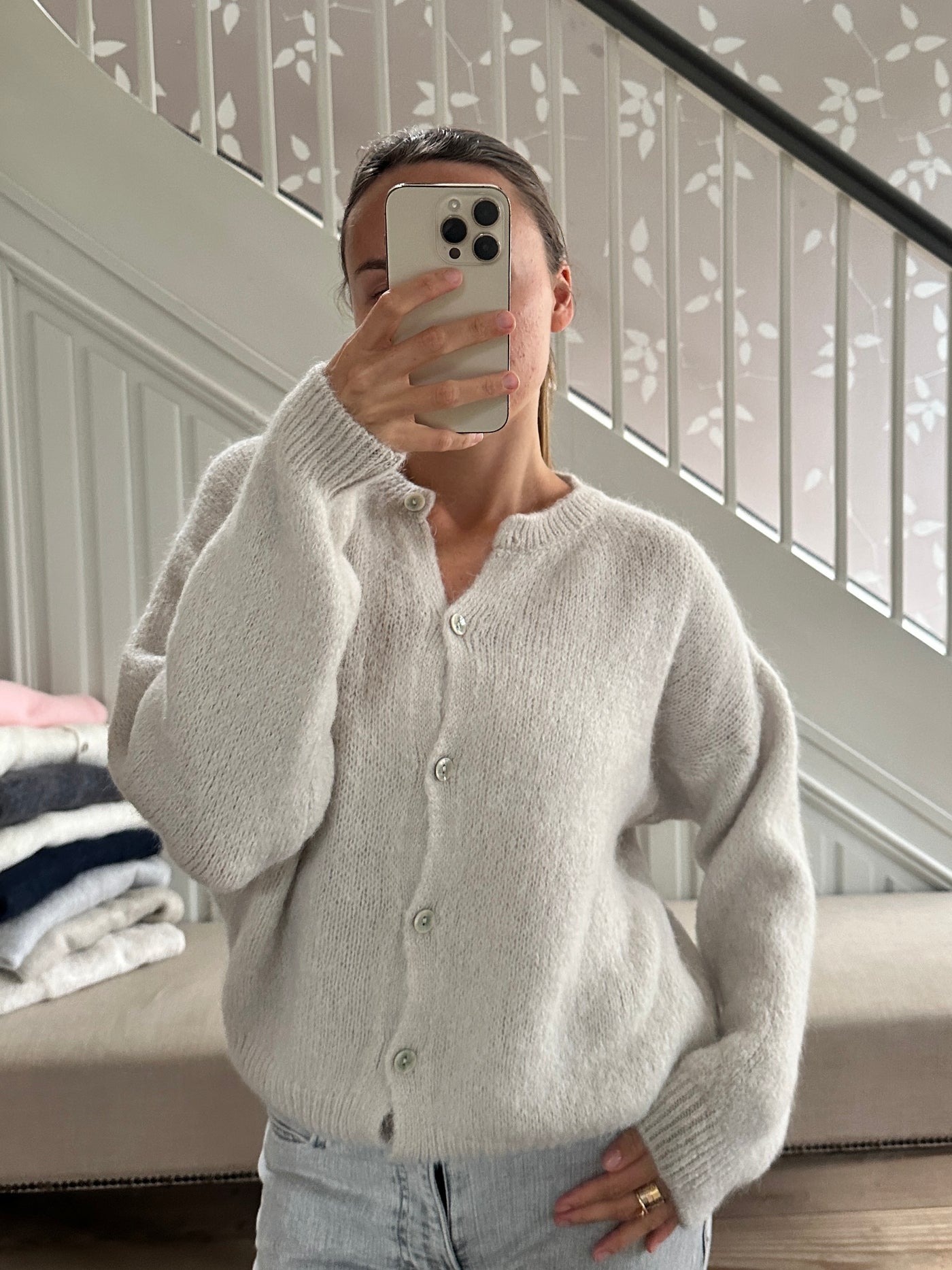 Alpaca cardigan - Beige