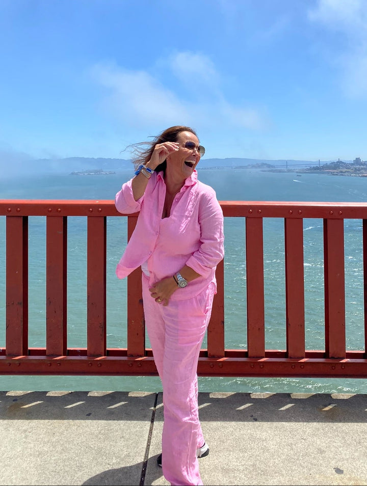 Linen shirt pink