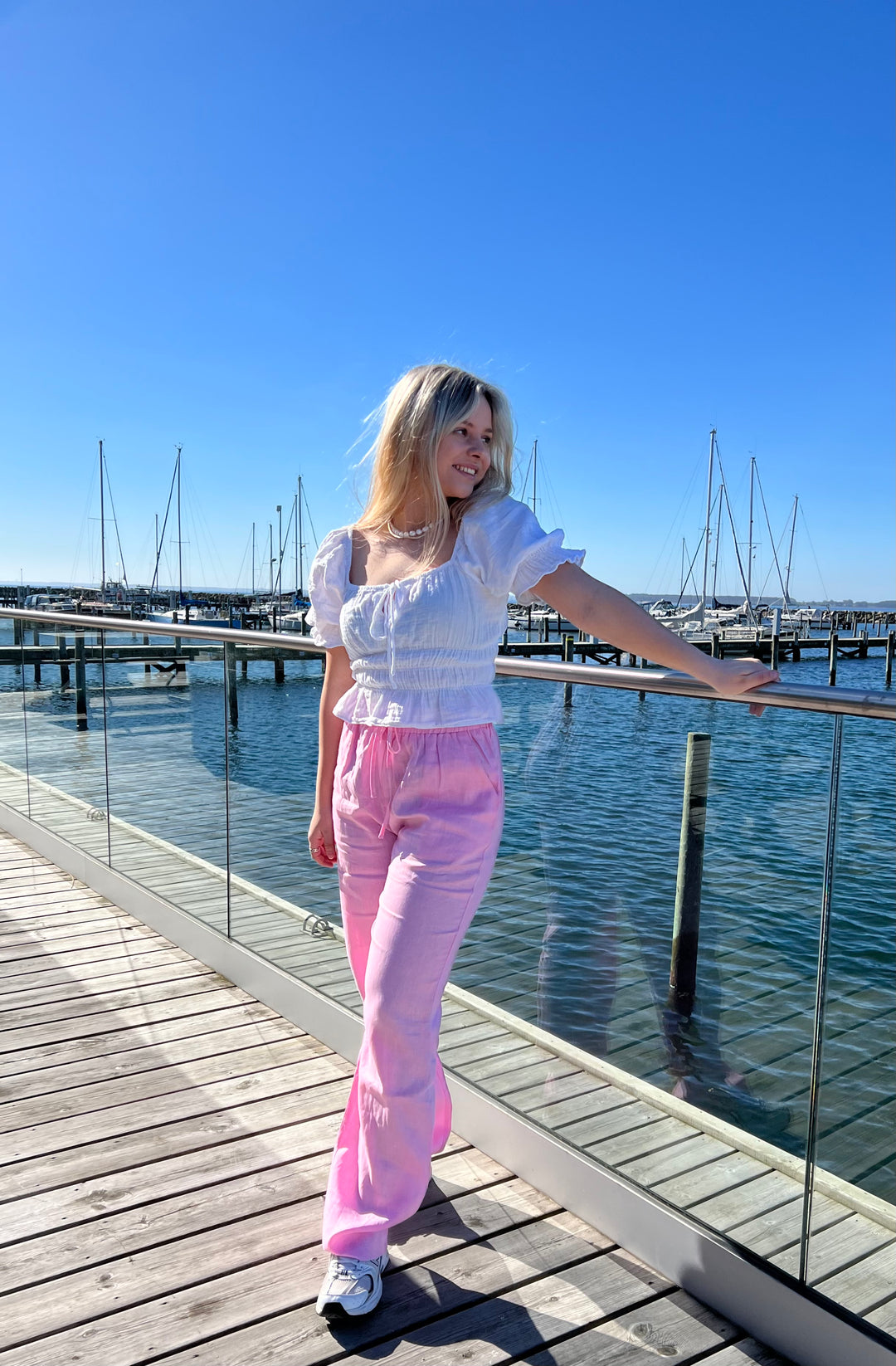 Linen pants pink