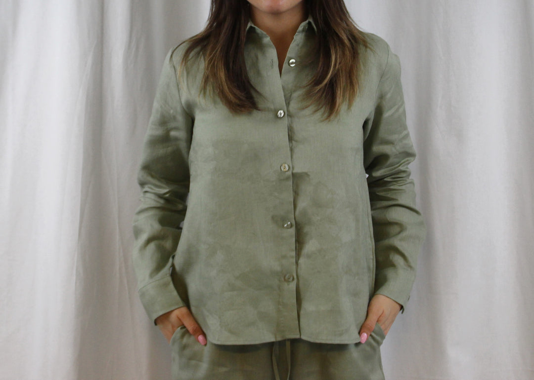 Linen shirt light khaki 